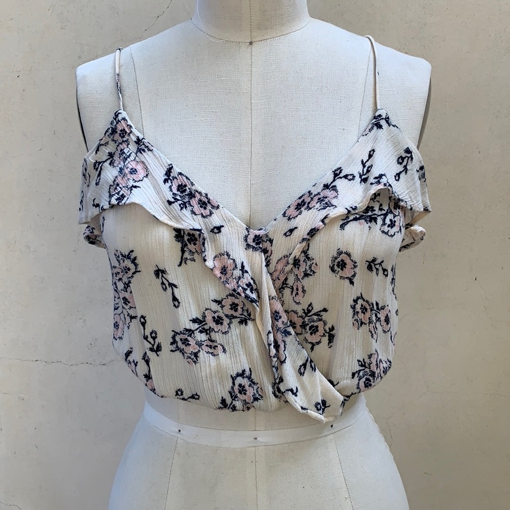 Lush Floral Tank Ruffle Blouse
